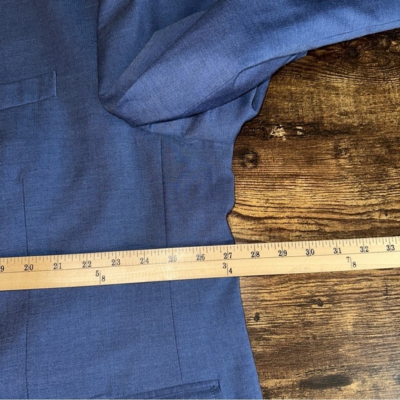 Oak Hill Jacket Perfect Fit Mens 54 Reg Blue Relaxer Micro Chevron Suit Blazer - Picture 12 of 15